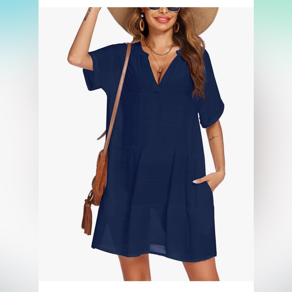 AI'MAGE Women's Swimsuit Coverup Casual Dress with Pockets - Picture 11 of 13